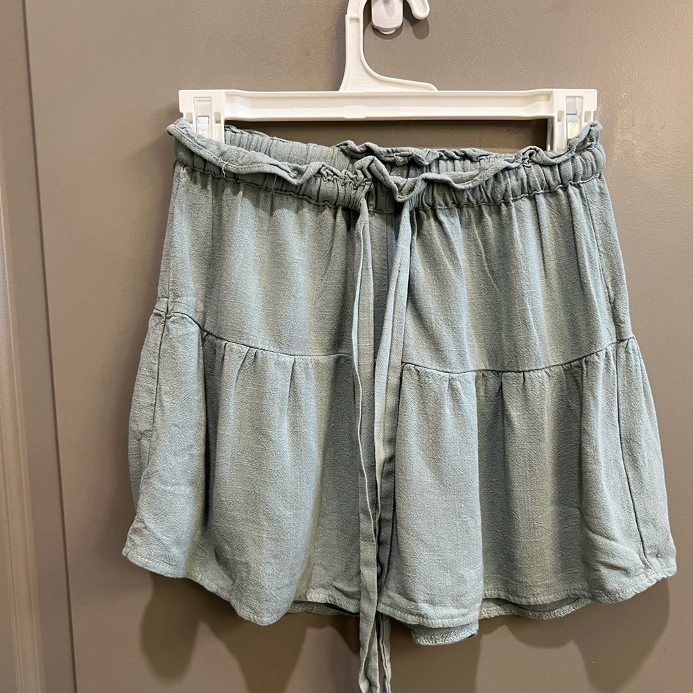 Princess Polly Soft Blue Ruffle Shorts